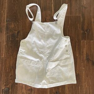 American Eagle Outfitters White Denim overall shorts
